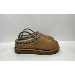 Ugg Tasman Chestnut Slippers Women's Size 8 Brown Suede Braided Collar Slip On